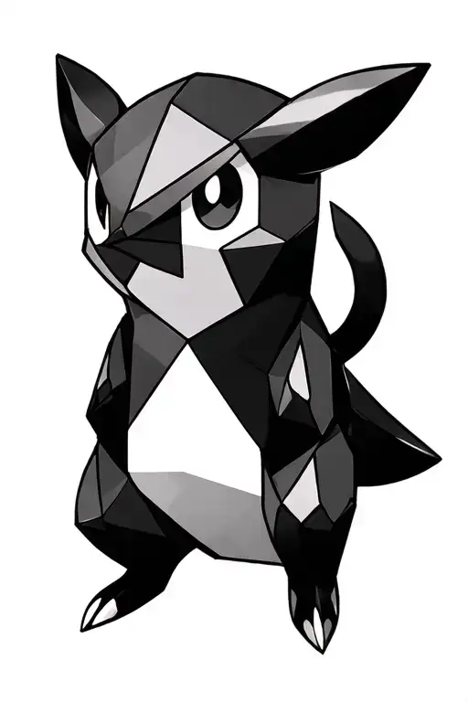 line work geometric pokemon tattoo design idea