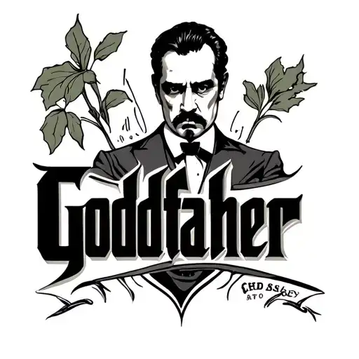godfather word in backarm in straight tattoo design idea