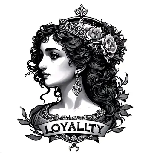 Loyalty over royalty tattoo design idea