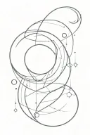 moon cyber sigilism tattoo design idea