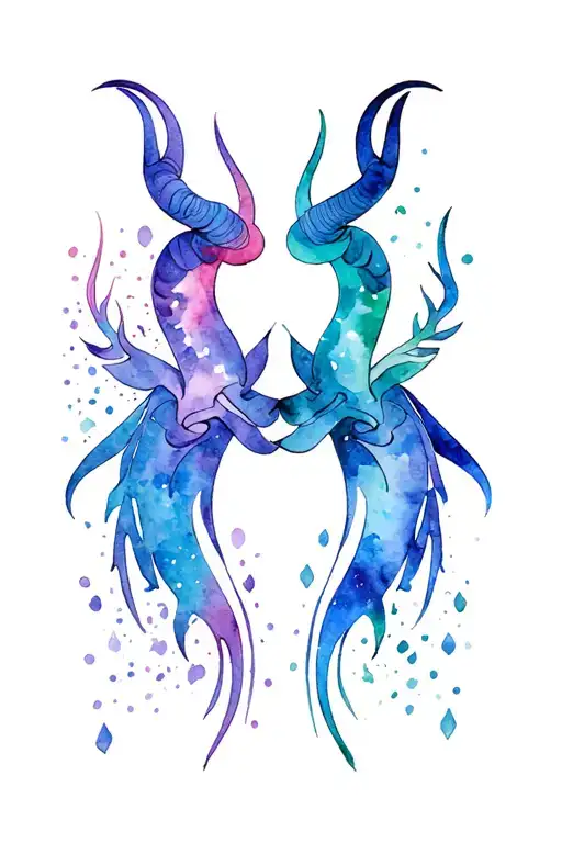 Gemini and Taurus zodiac symbol tattoo design idea