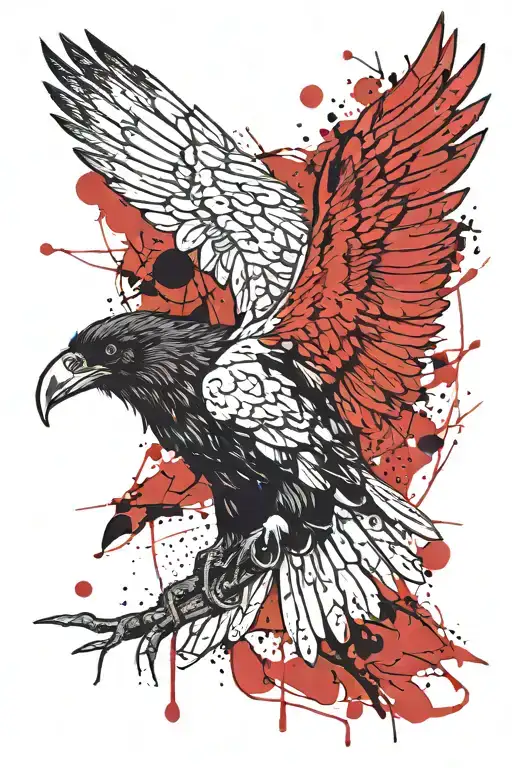 the top of the back is a raven with outstretched wings, the bottom is the Great Patriotic War. tattoo design idea