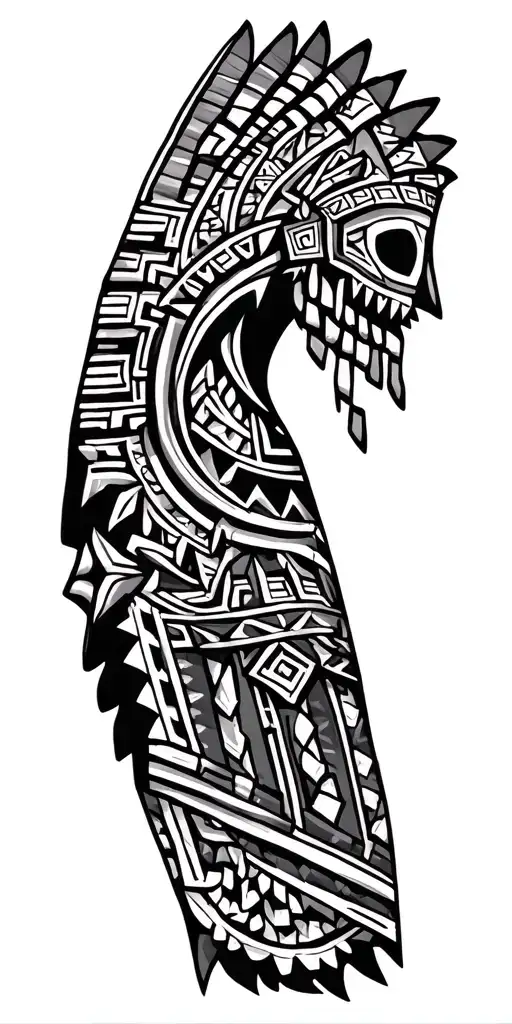 aztec pattern and gaming tattoo design idea