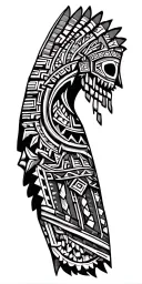 aztec pattern and gaming tattoo design idea