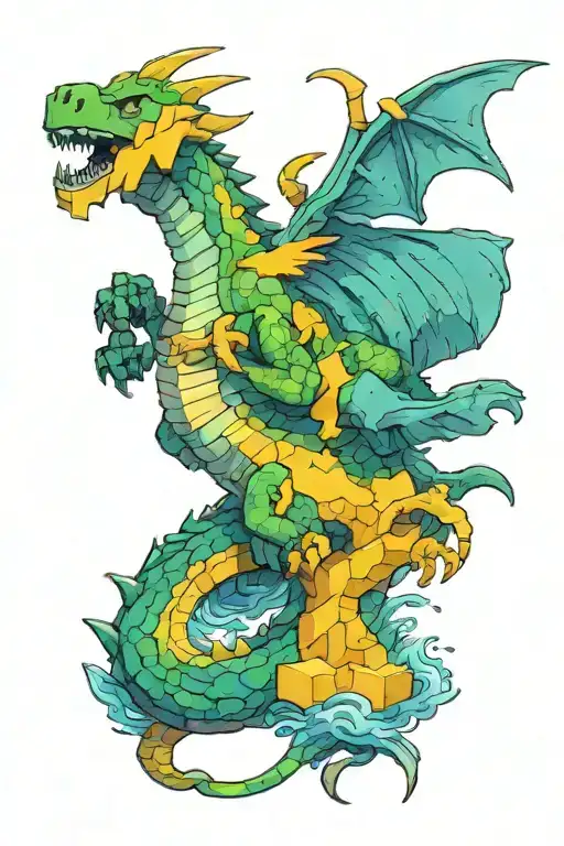 minecraft change dragon holding tattoo design idea