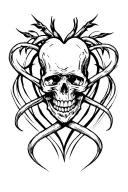 skull in dead heart intertwined tattoo design idea