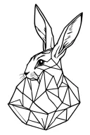 hare polygon tattoo design idea