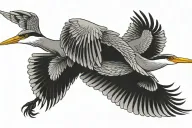 heron flying tattoo design idea