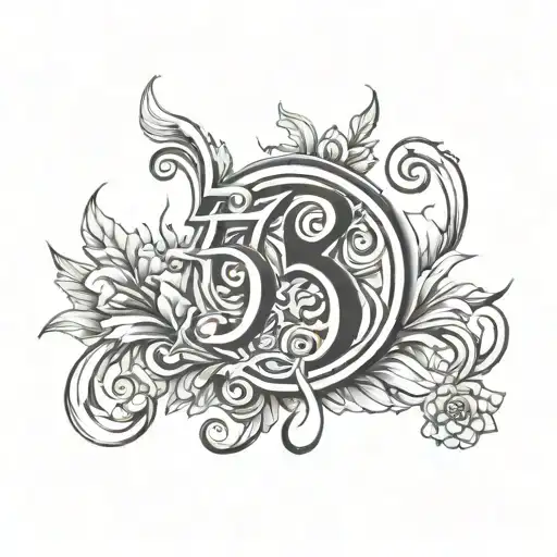 555 with initials AHM tattoo design idea