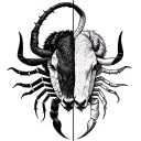 Taurus and scorpio zodiac sign mixed together tattoo design idea