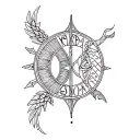 Libra and Gemini zodiac sign intertwined tattoo design idea