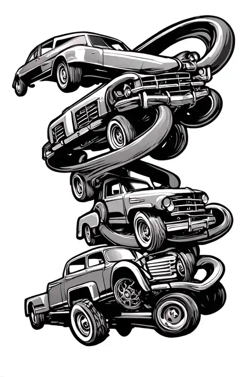 automotive spare parts, time, REDNECK life intertwined tattoo design idea