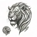 detroit lion roaring tattoo design idea