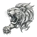 detroit lion roaring tattoo design idea