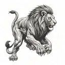 detroit lion roaring tattoo design idea