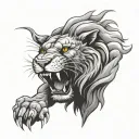detroit lion roaring tattoo design idea