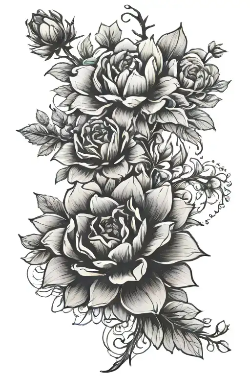 Floral spine tattoo simple fine line tattoo design idea