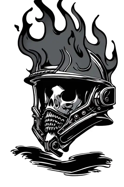 Fire helmet tattoo design idea