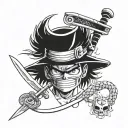 luffy's hat zorro sword ball dragon ball naruto kunai protector tattoo design idea