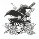 luffy's hat zorro sword ball dragon ball naruto kunai protector tattoo design idea