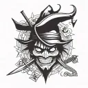 luffy's hat zorro sword ball dragon ball naruto kunai protector tattoo design idea