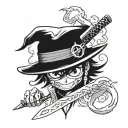 luffy's hat zorro sword ball dragon ball naruto kunai protector tattoo design idea