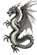 mechanical dragon wings wrapped tattoo design idea