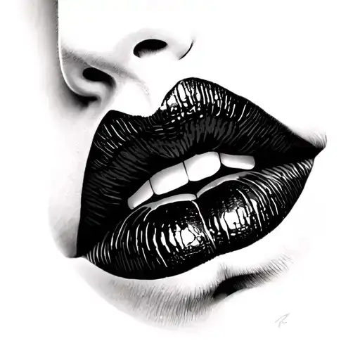 Lips Kiss tattoo design idea