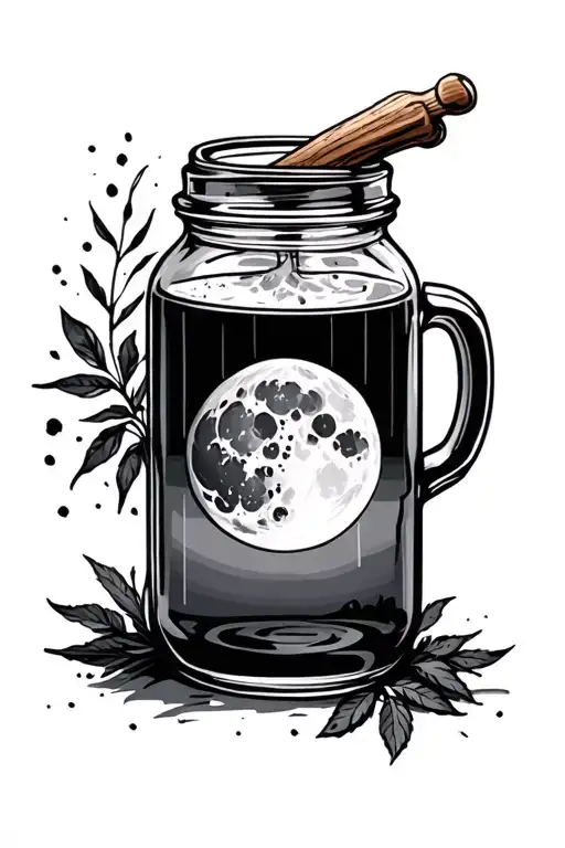 moonshine jar tattoo design idea