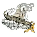 Thai speed boat tattoo design idea