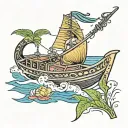 Thai speed boat tattoo design idea