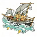 Thai speed boat tattoo design idea