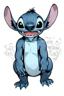 stitch from lilo and stitch with twenty one pilots tattoo design idea