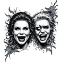 laugh now cry later with risk taker storm tattoo design idea