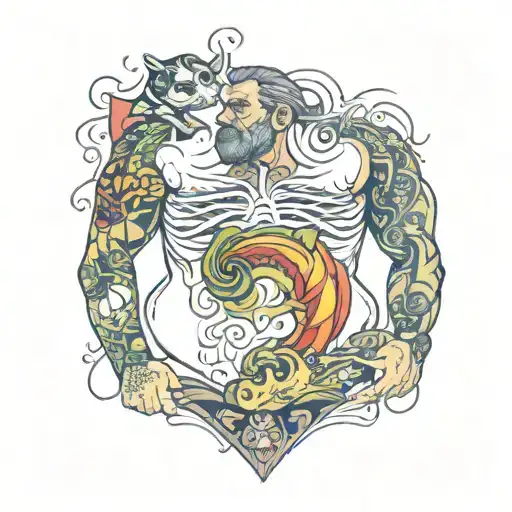 Male belly tattoo that represents me; a gay doctor from Istanbul, now Living in Berlin. tattoo design idea