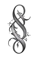 Cursive N tattoo design idea