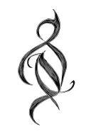 Cursive N tattoo design idea