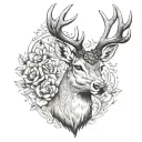 deer head front view tattoo design idea