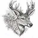 deer head front view tattoo design idea