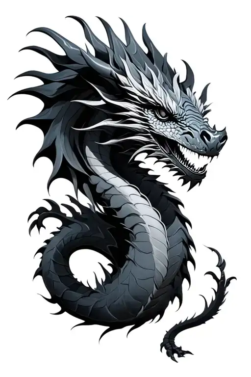 Black And Gray Dragon tattoo design idea