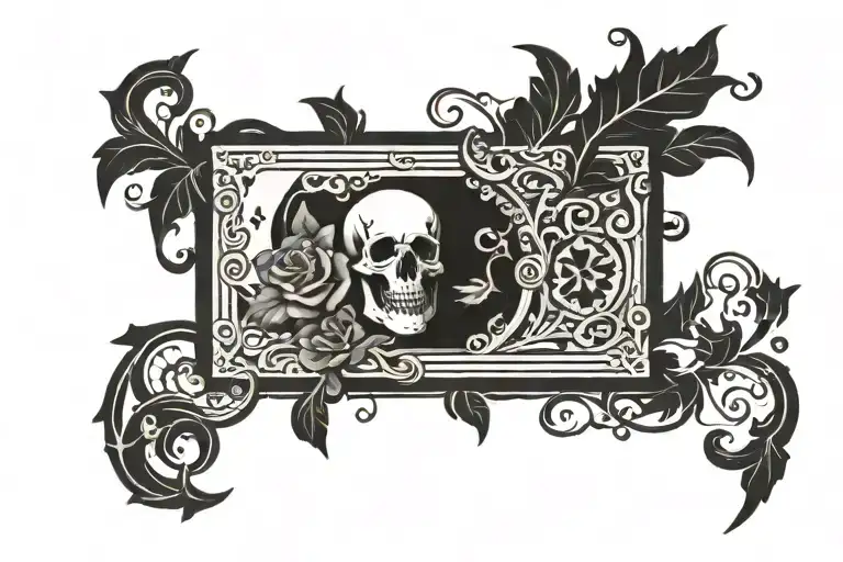 Headstone tattoo design idea