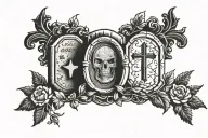 Headstone tattoo design idea