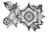 bohemian abstract mandala tattoo design idea