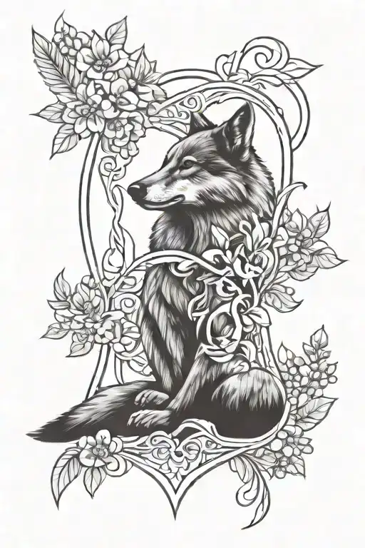 lupus, lupine flower, wolf, dna stand, "Every day you fight is a testament to your strength. You've come this far, and you'll keep going." tattoo design idea