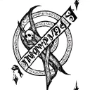 Memento Mori in Elder Futhark Runes written vertically tattoo design idea