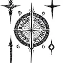 Memento Mori in Elder Futhark Runes written vertically tattoo design idea