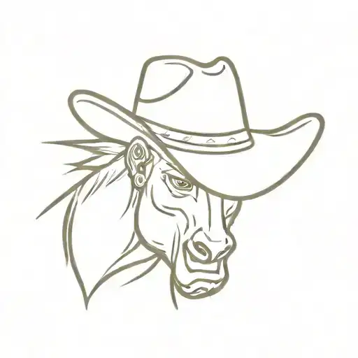 The IOS Cowboys emoji saying "Howdy"  tattoo design idea