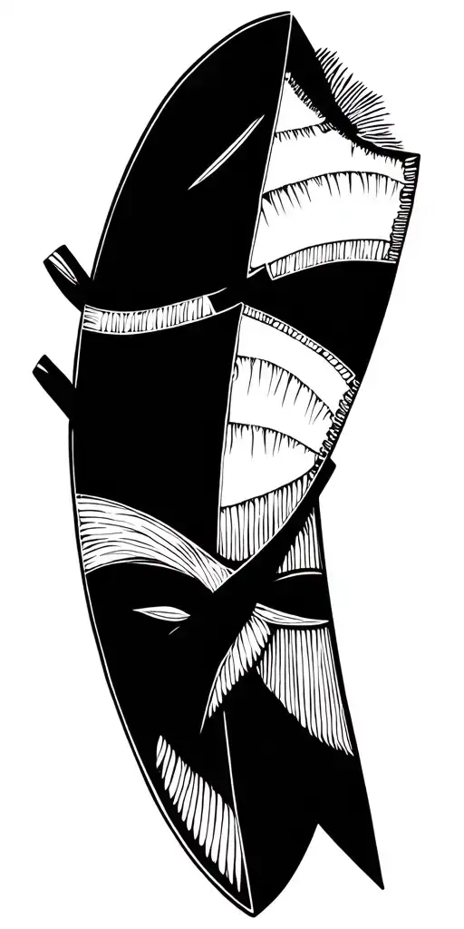 African shield and spears crossed tattoo design idea