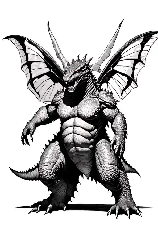 Godzilla mothra king ghidora tattoo design idea