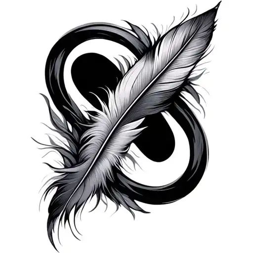 infinity with feathers  tattoo design idea